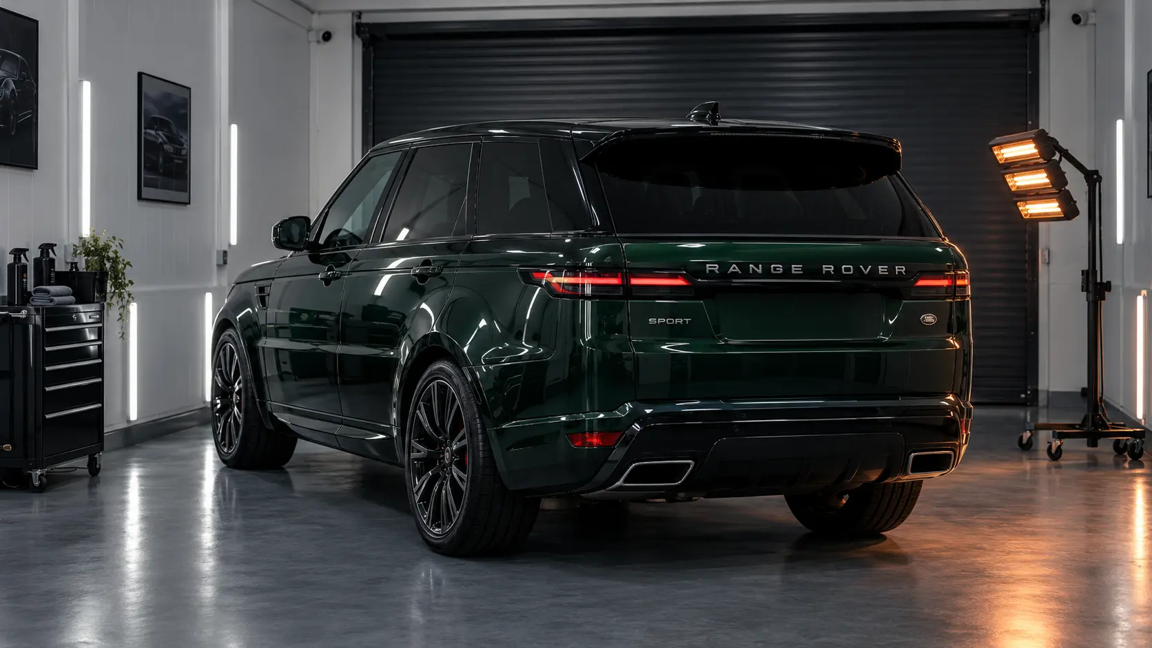 Right-hand-drive Range Rover Sport curing safely during day and overnight trade bay hire